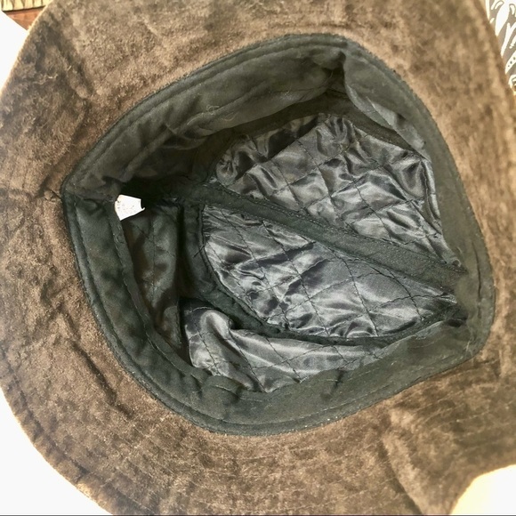 Suede Boho Bucket Hat Neutral Brown Color - Picture 3 of 5